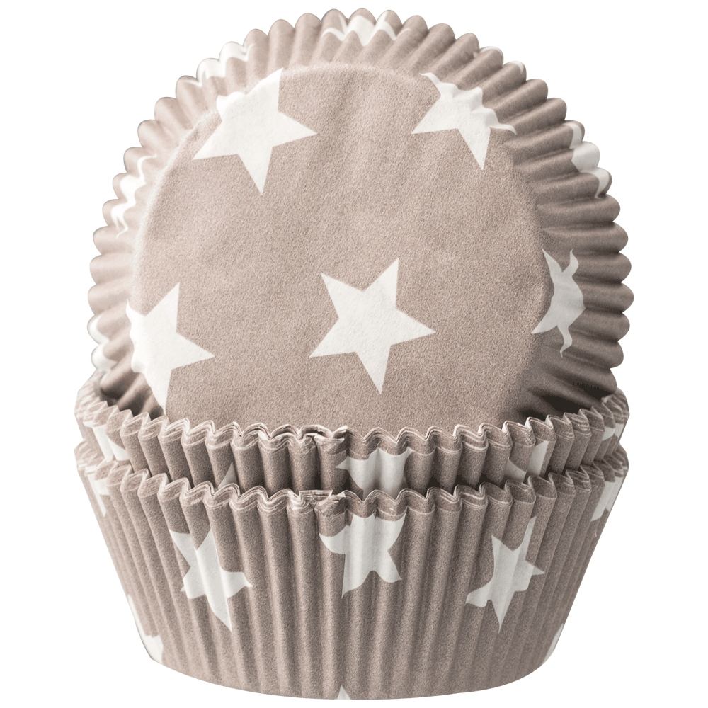 Baking cups Stars white on grey • 5 x 2,5 cm