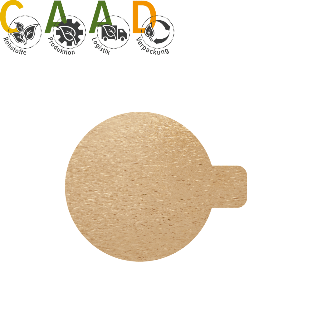Cake board with tab Gold • Ø 5 cm round