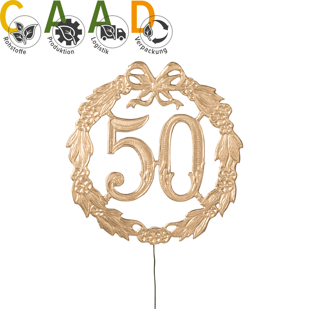 Anniversary shields/ number "50" gold, Ø 13 cm