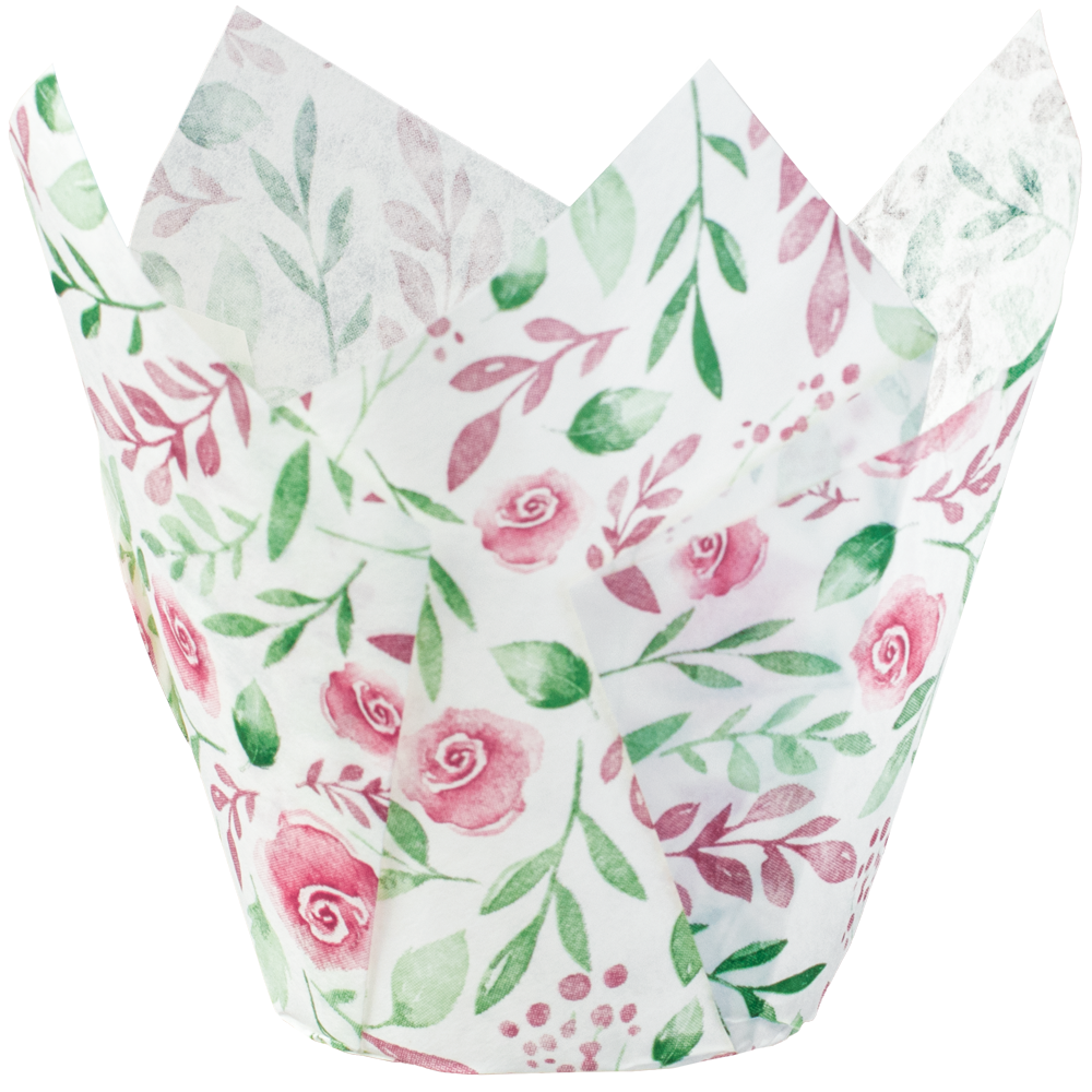 Muffin tulip wraps Roses pink/green