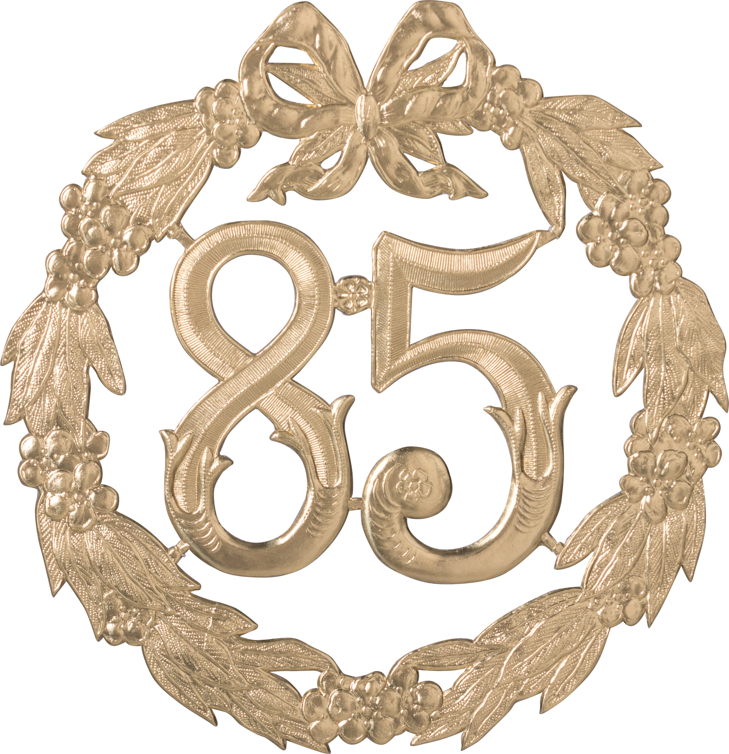Anniversary shields/ number "85" gold, Ø 24 cm 