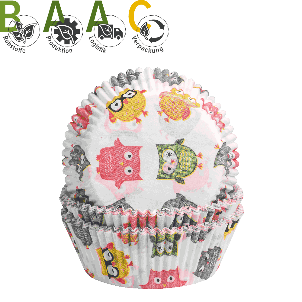Baking cups Owl • 5 x 2,5 cm • blister pack 