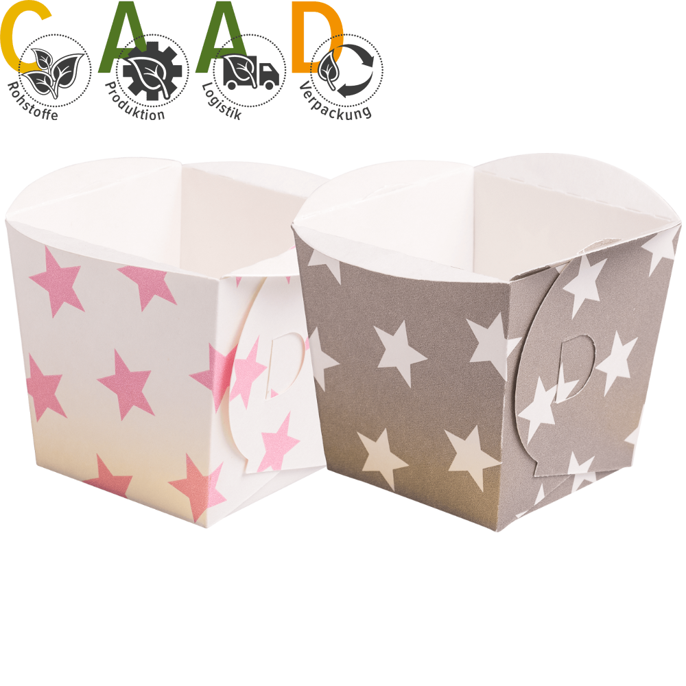 Mini baking & snack box stars colour assorted, plano
