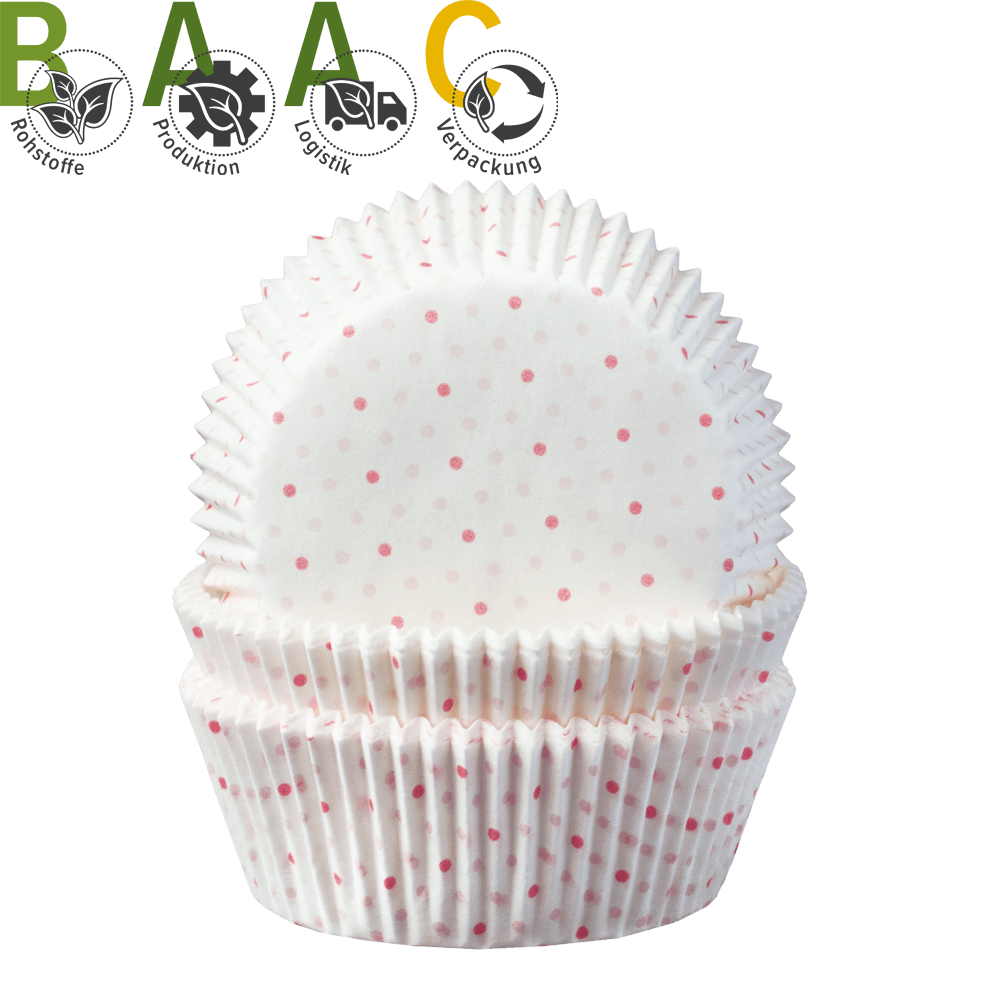 Muffinförmchen Mikropunkte rosa • 5 x 2,5 cm