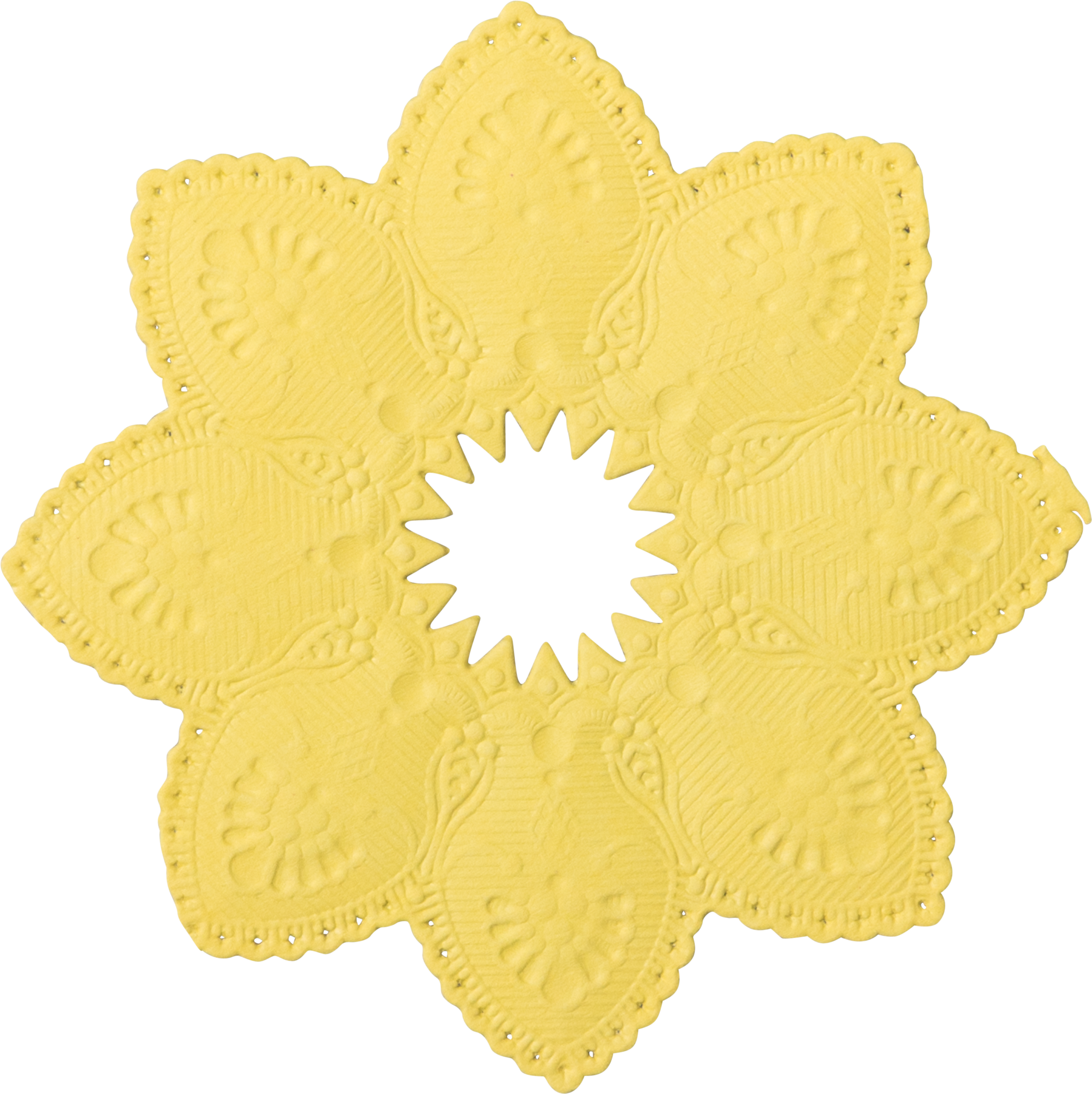 Geprägte Kerzenmanschette gelb, ø 10 cm