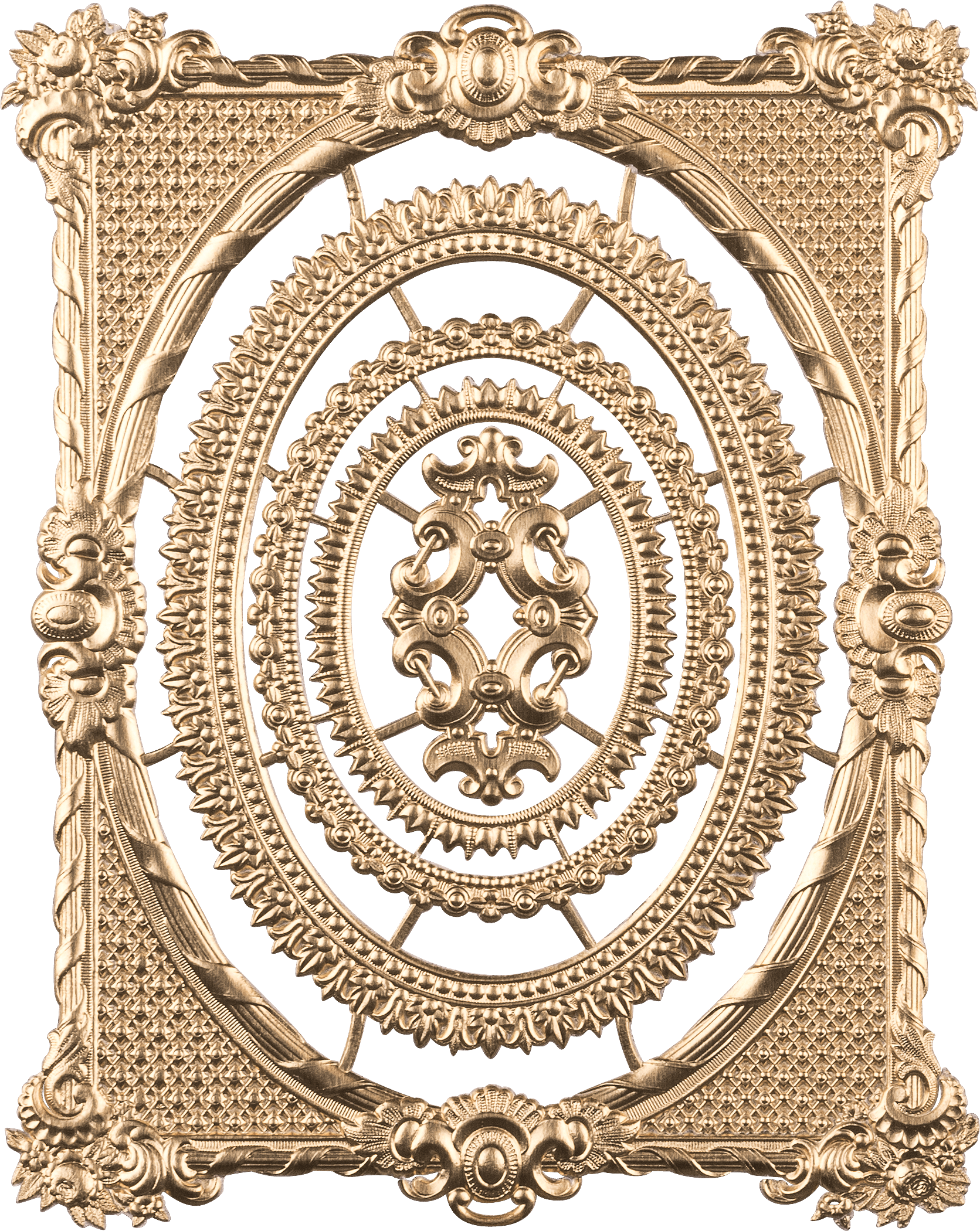 Prägeartikel Rahmen gold, 11 x 8.5 cm