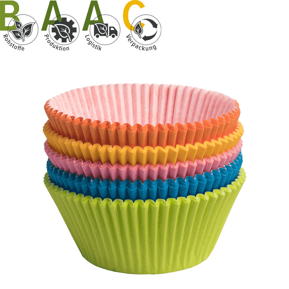 Muffin baking cups colour assorted 5 x 3,2cm