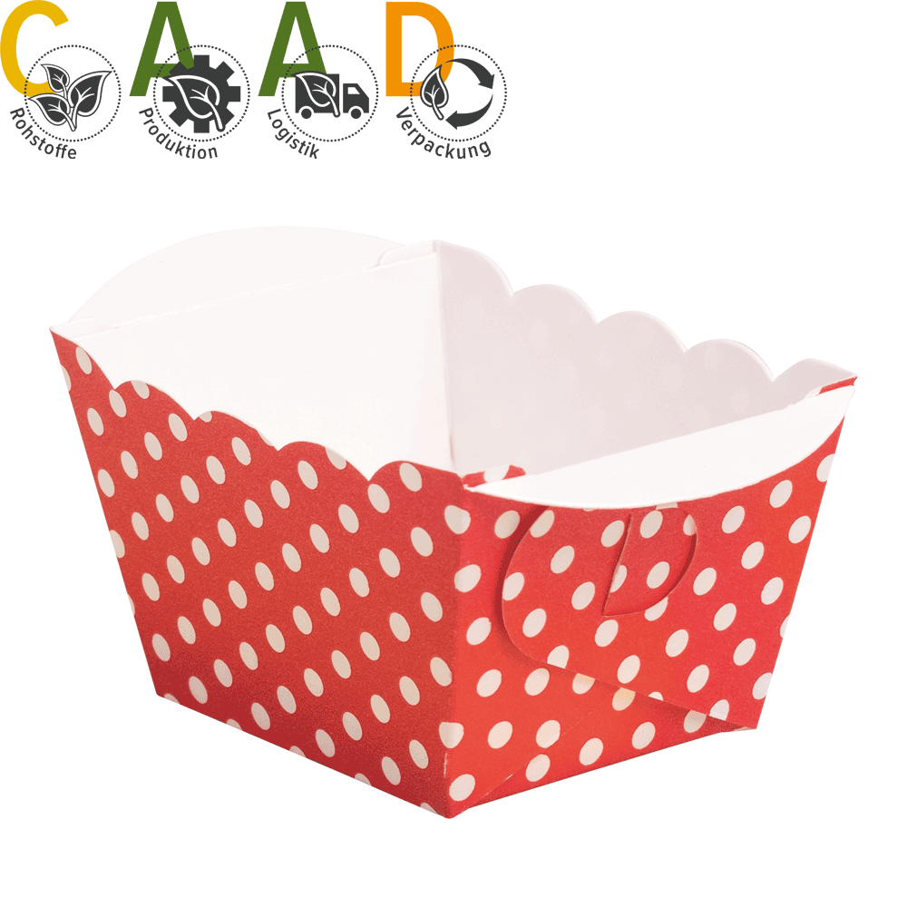 XS mini baking moulds dots white on red, plano