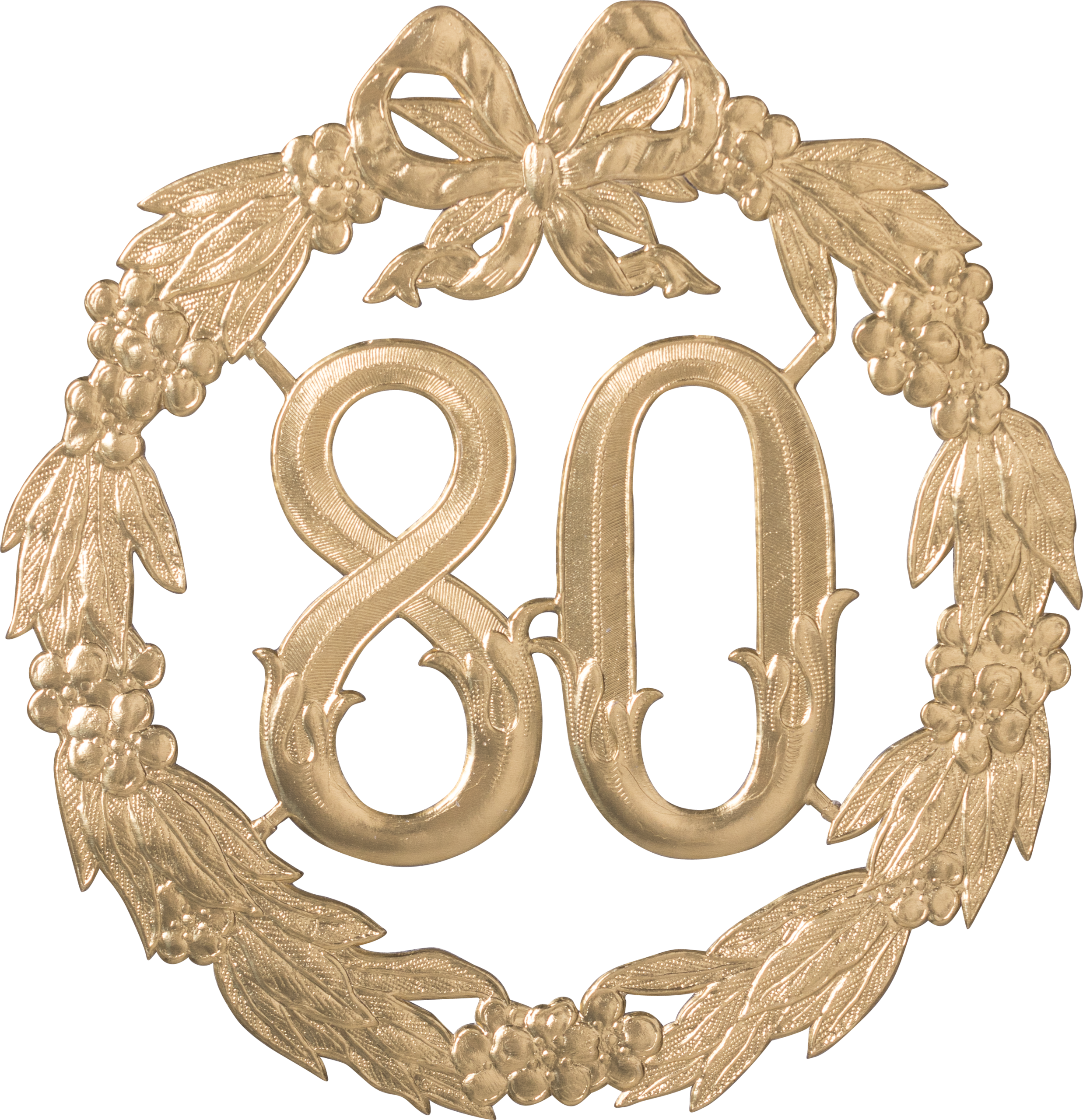 Anniversary shields/ number "80" gold, Ø 24 cm 