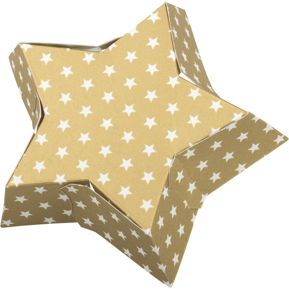Star-shaped baking mould small stars white on gold, plano
