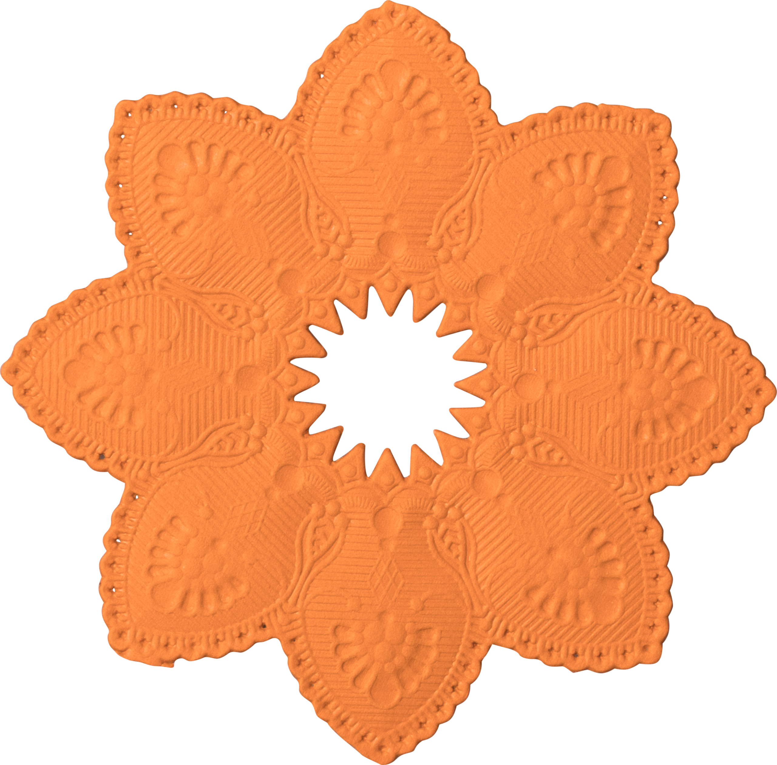 Geprägte Kerzenmanschette orange, ø 10 cm