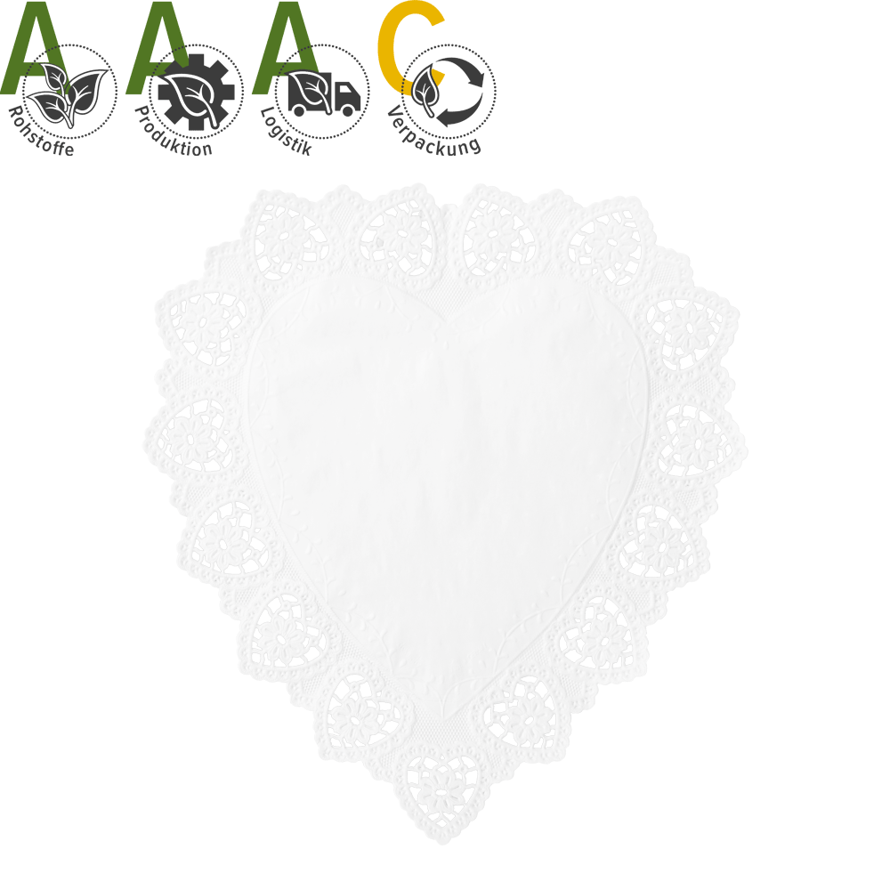 Heart- shaped doilies white • 30 x 27 cm 