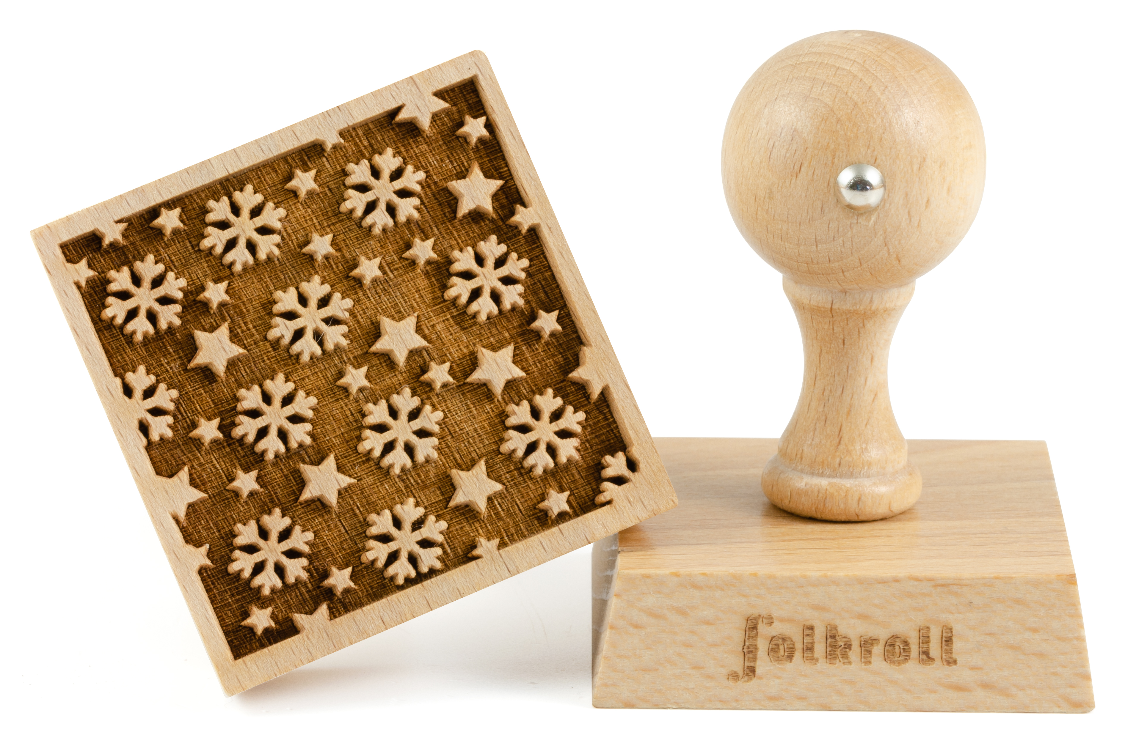 Biscuit Stamp Snowflake and Stars 55x55mm