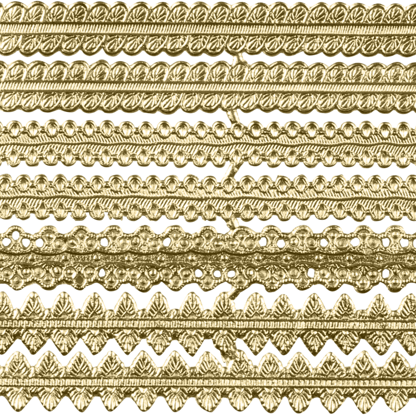 Prägeartikel Borten gold • 53 cm x 1,2 - 1,5 cm