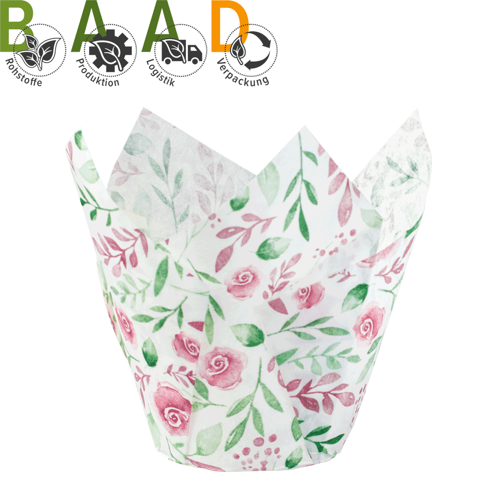 Muffin tulip wraps Roses pink/green