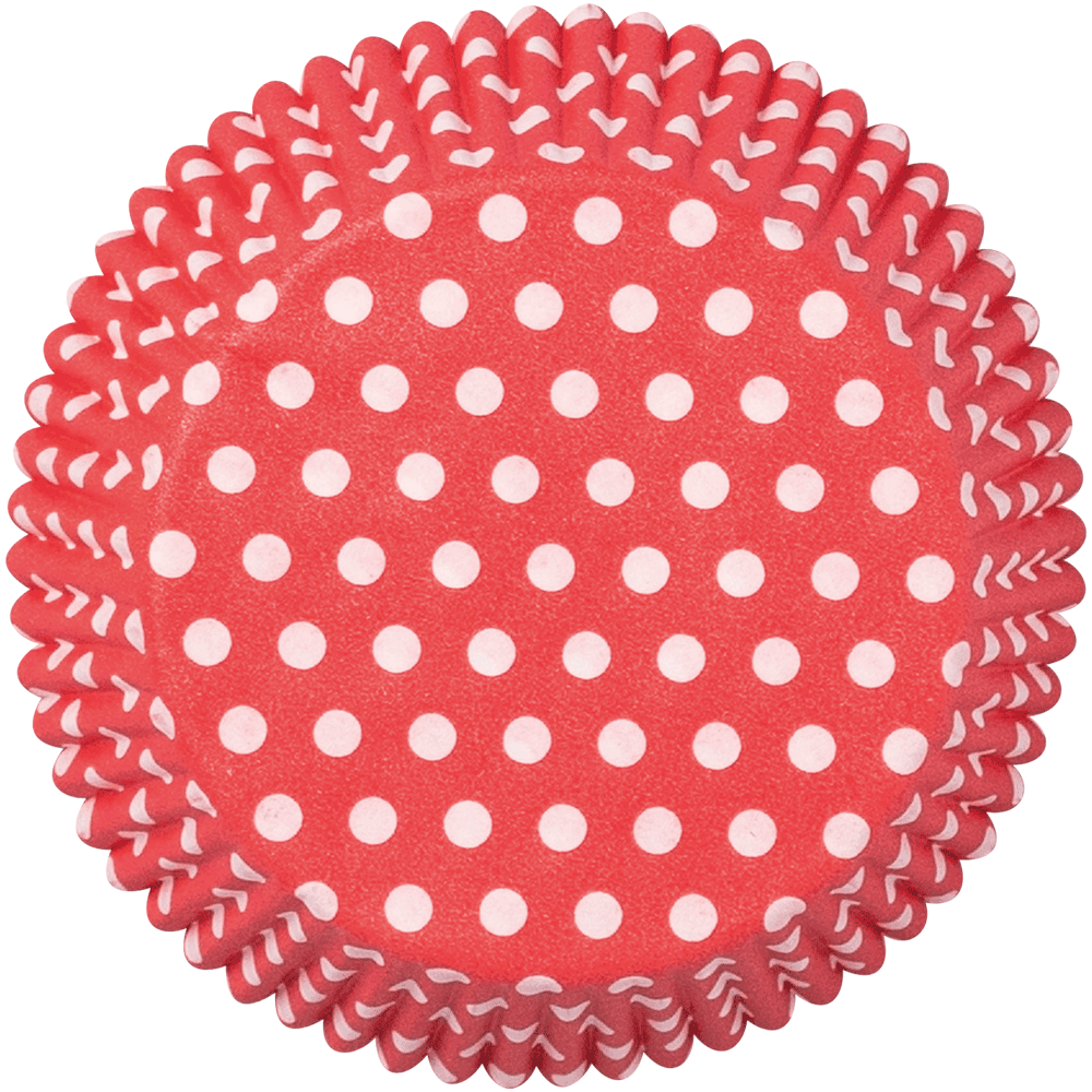 Baking cup Dots white on red • 5 x 2,5 cm 