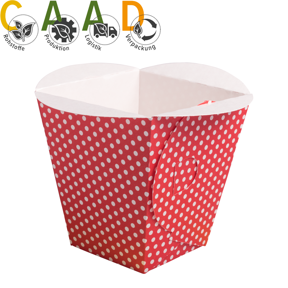 XL baking & snack box white dots on red, plano