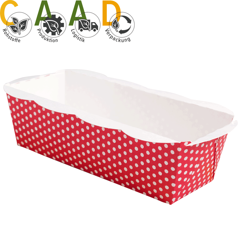 XL baking moulds dots white on red