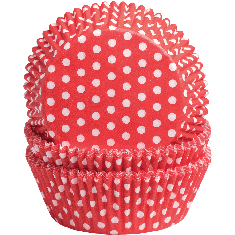 Baking cup Dots white on red • 5 x 2,5 cm 