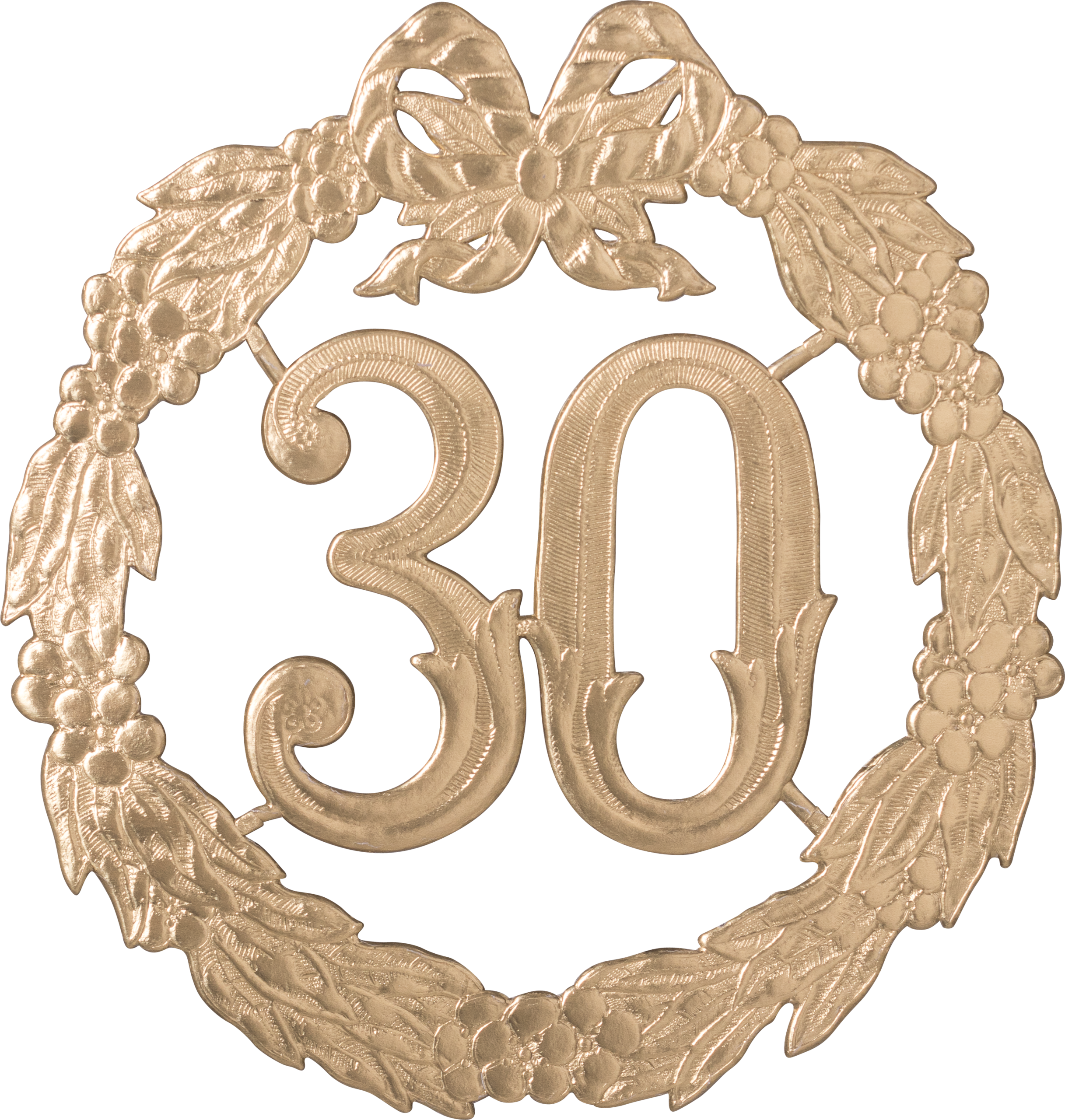 Anniversary shields/ number "30" gold, Ø 24 cm 