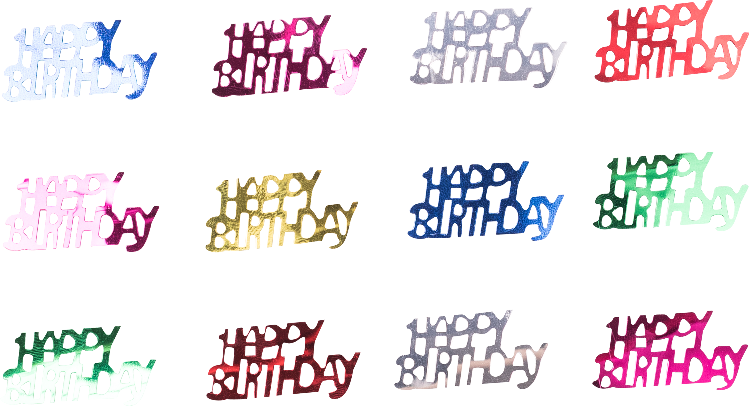 Confetti "Happy Birthday" assorted colours, 3,5cm