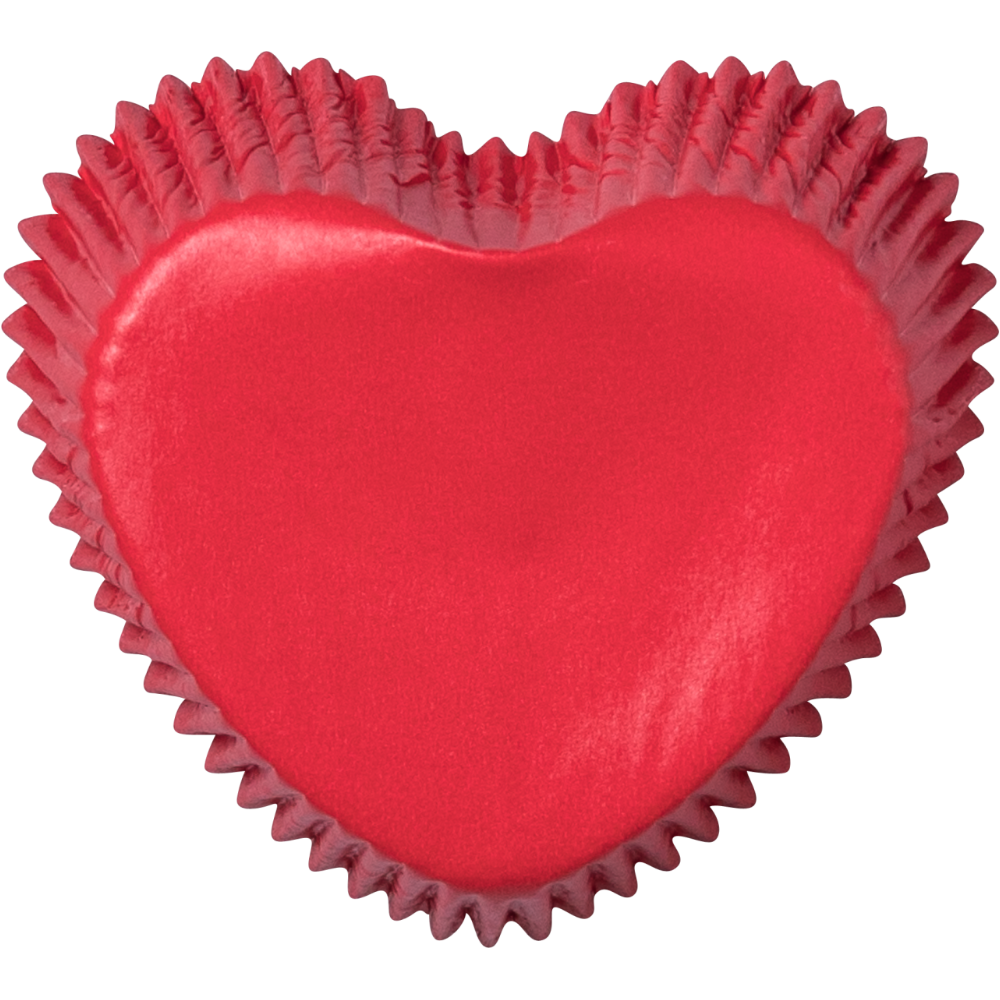 Baking moulds heart red + Tray