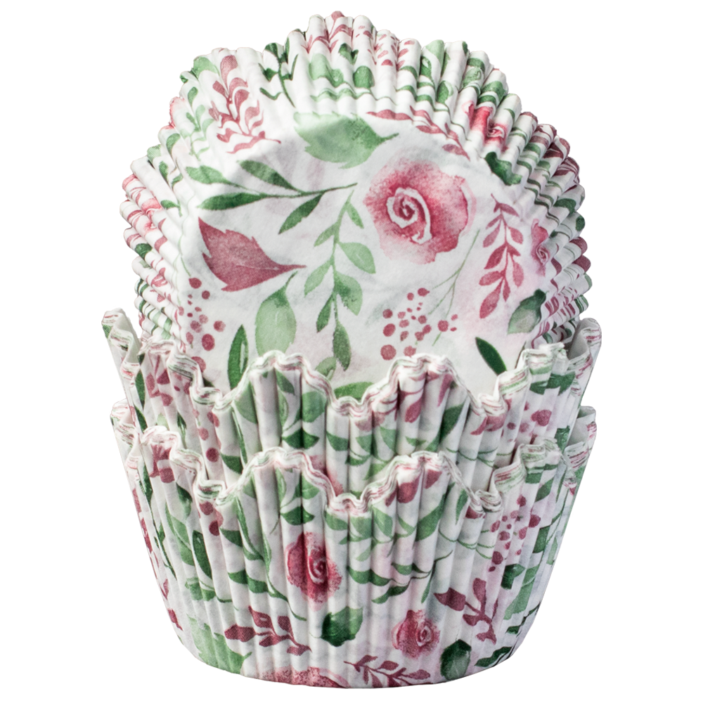 Kronenbackförmchen Rosen rosa/grün