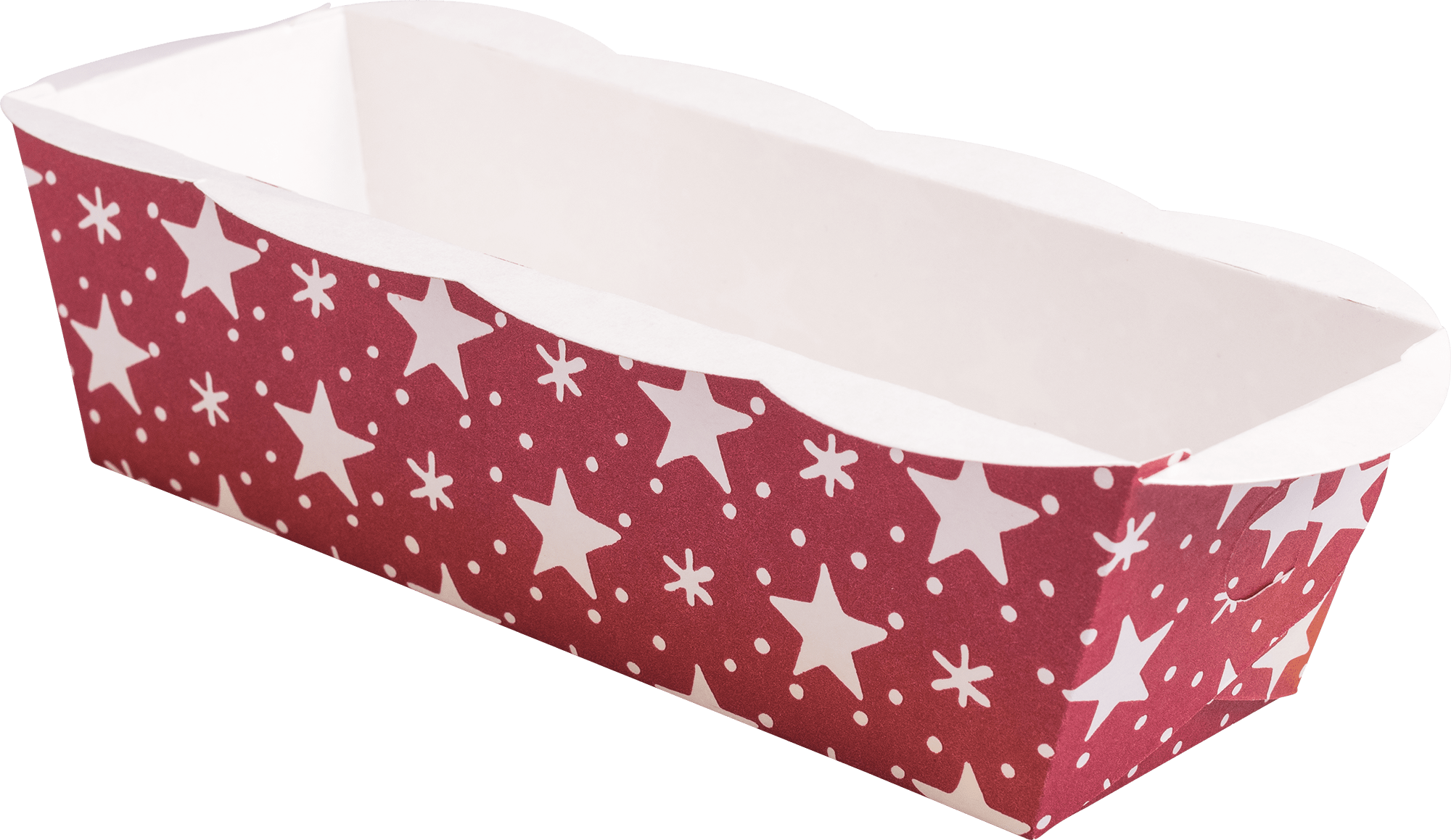XL baking moulds star white on red, plano