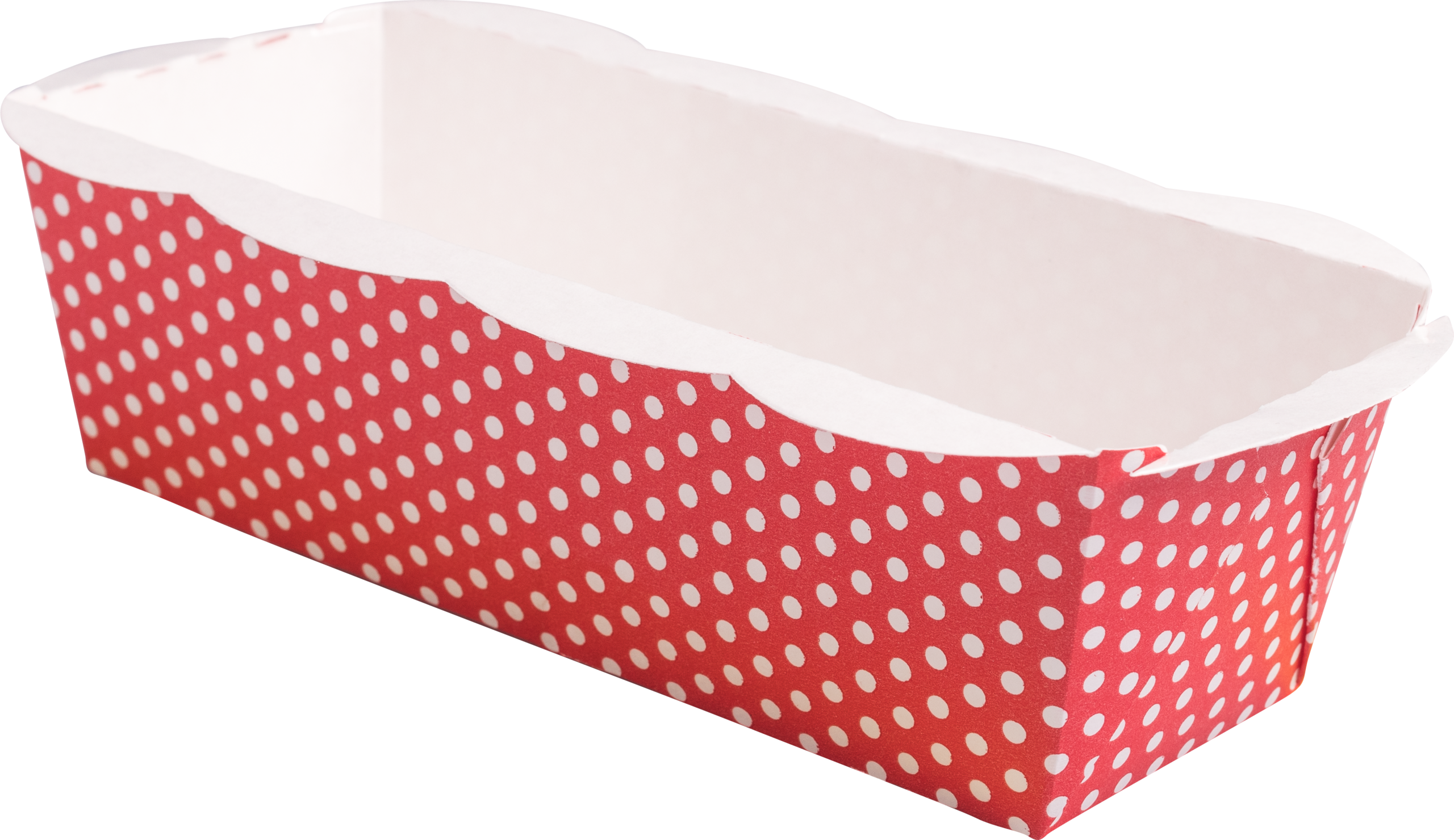 XL baking moulds white dots on red