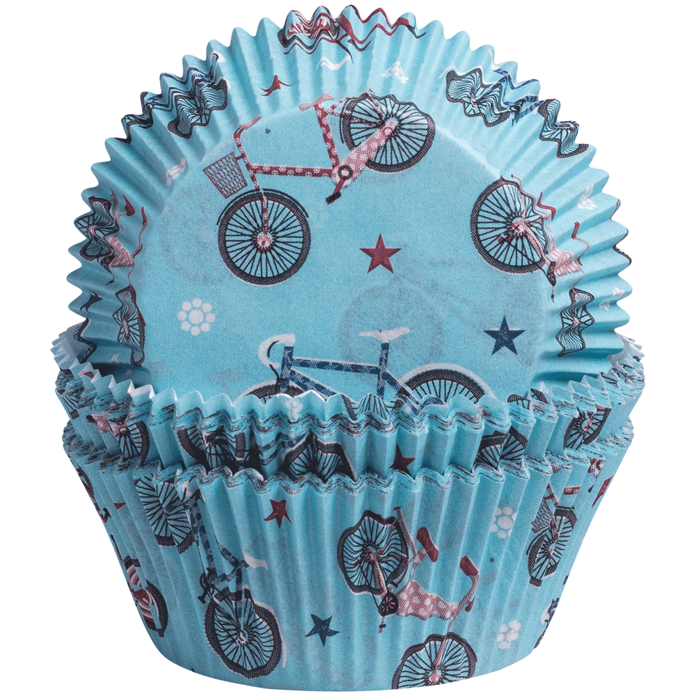 Muffinförmchen Fahrrad blau • 5 x 2,5 cm