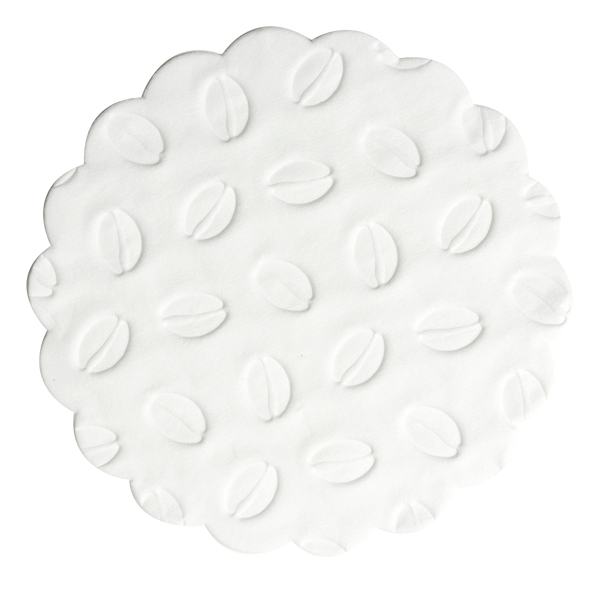Tissue cup mats absorbent white, ø 9 cm, bean