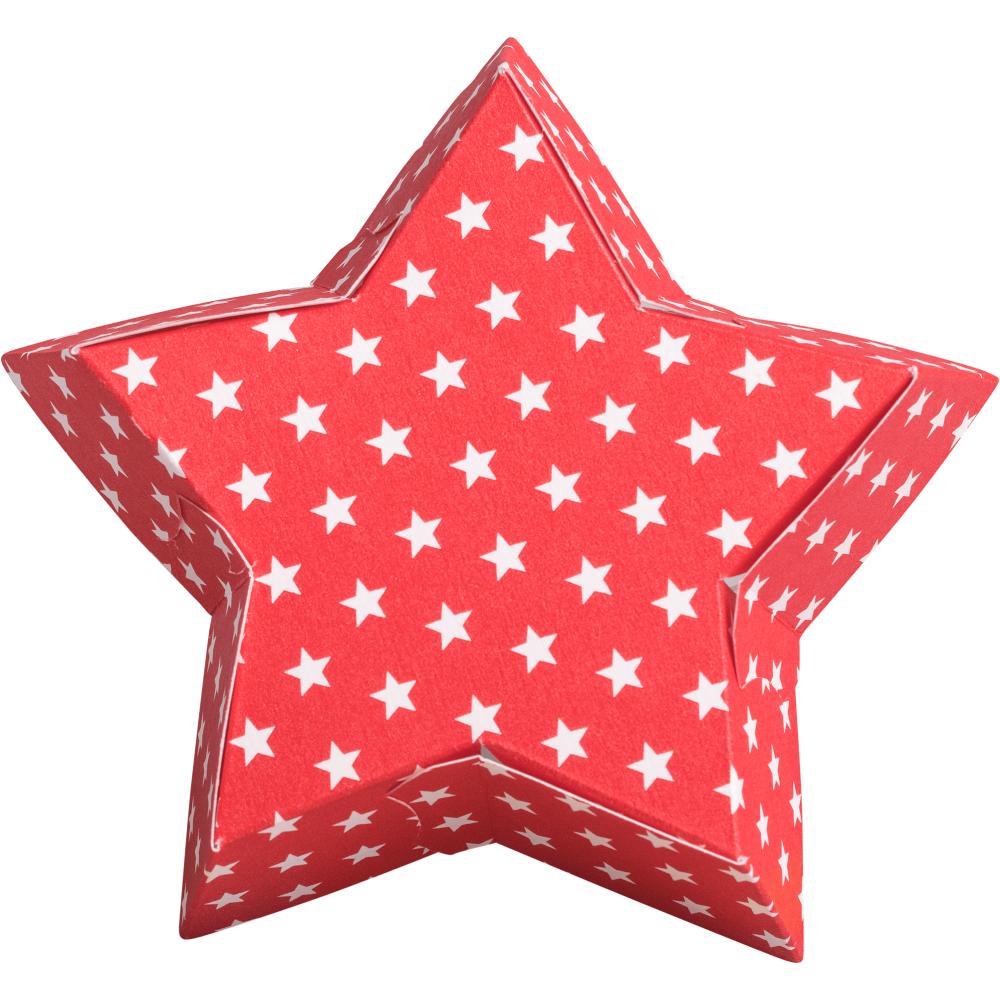 Star shaped baking mould small stars white on red, plano
