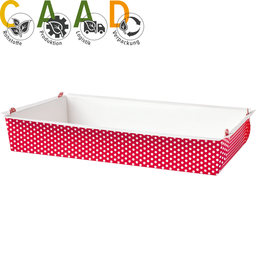 Baking mould White dots on red • 28,5 x 18,5 x 5 cm
