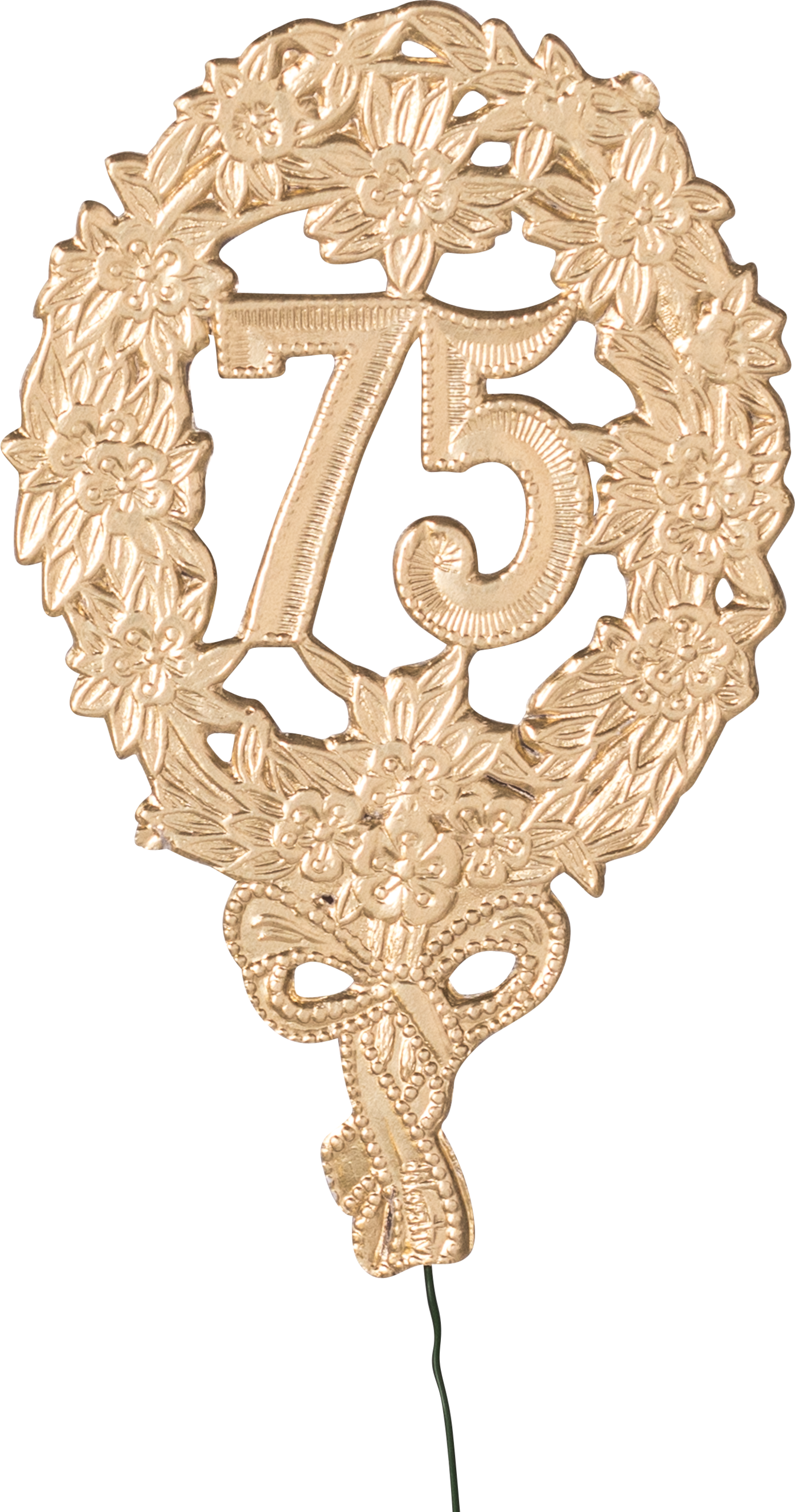 Anniversary shields/ number "75" gold, 8 x 12 cm