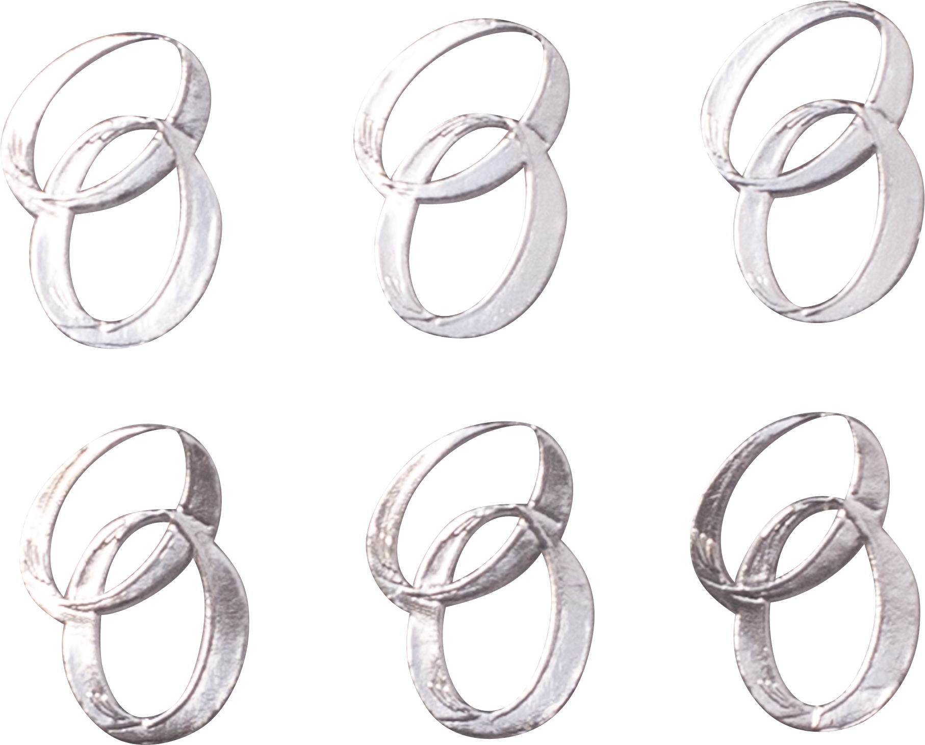 Die-cut articles wedding rings silver, 4 x 2,7 cm