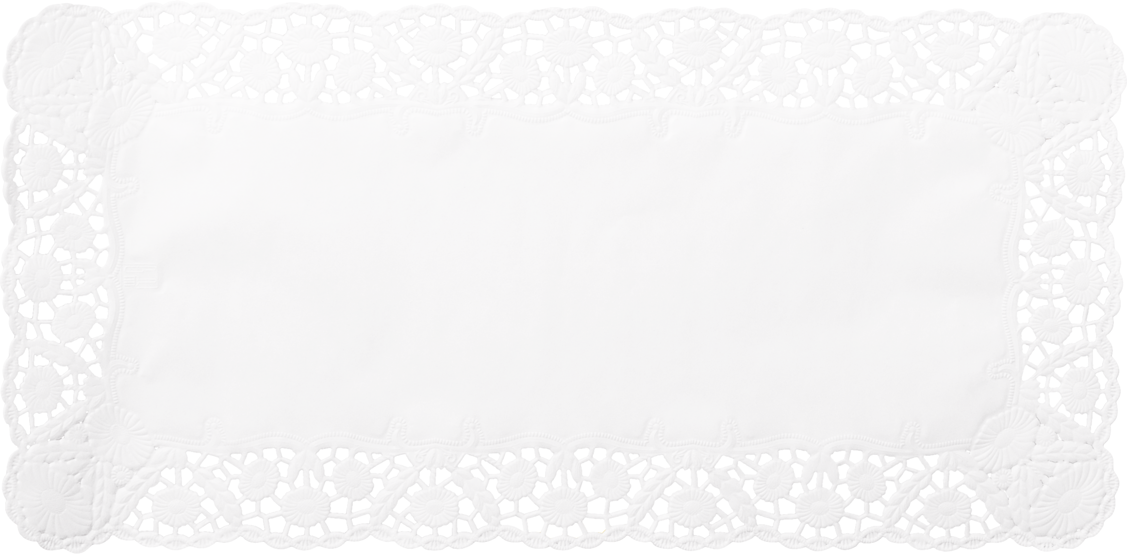 Doilies flower/ blossom white rectangular, 40 x 20 cm 